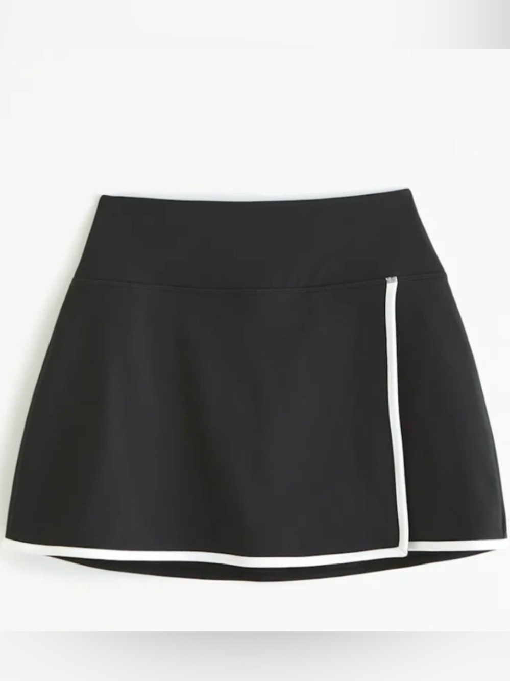 YPB Black Tennis Skirt with White Trim